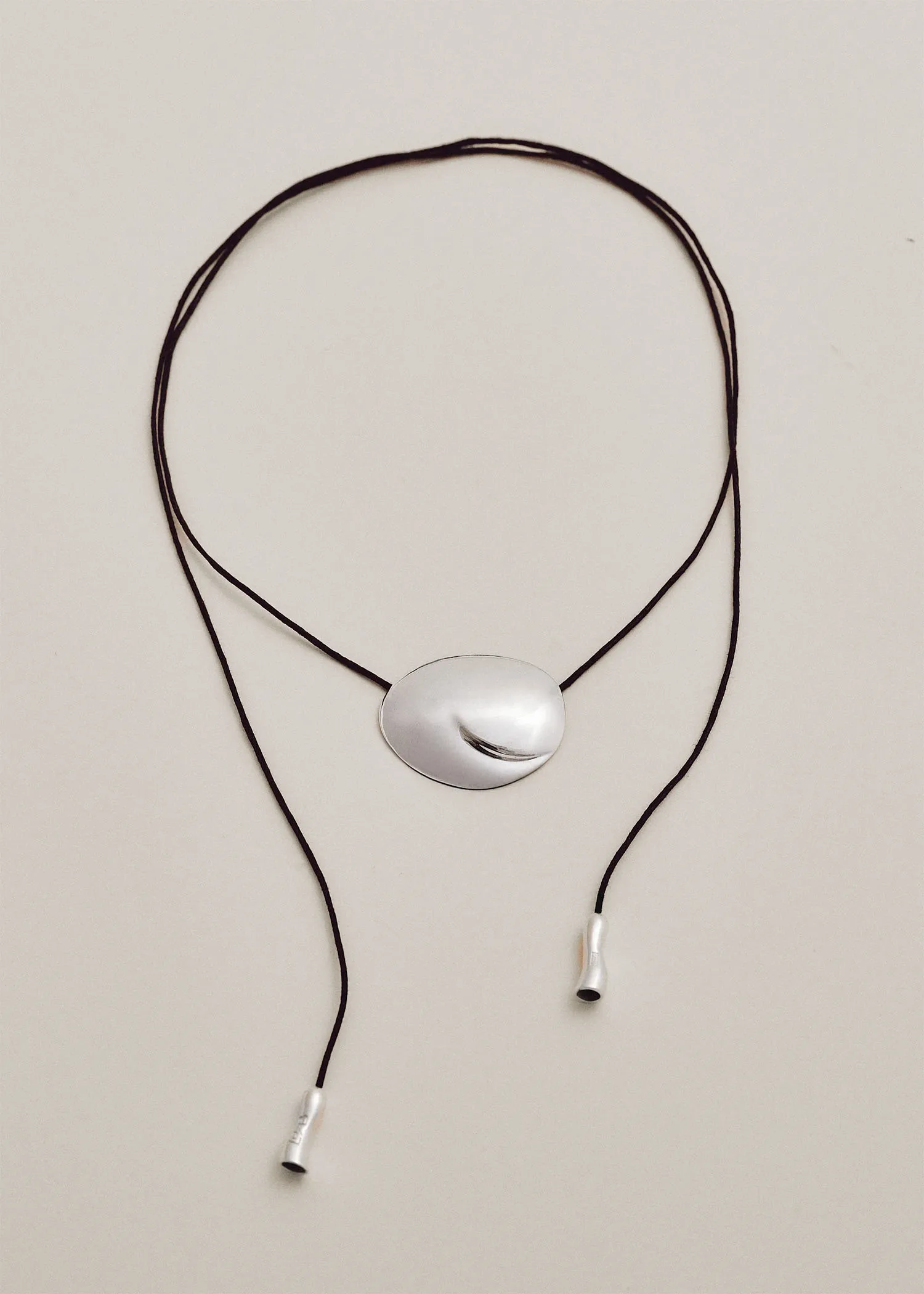 Ovu Cord Necklace - Silver