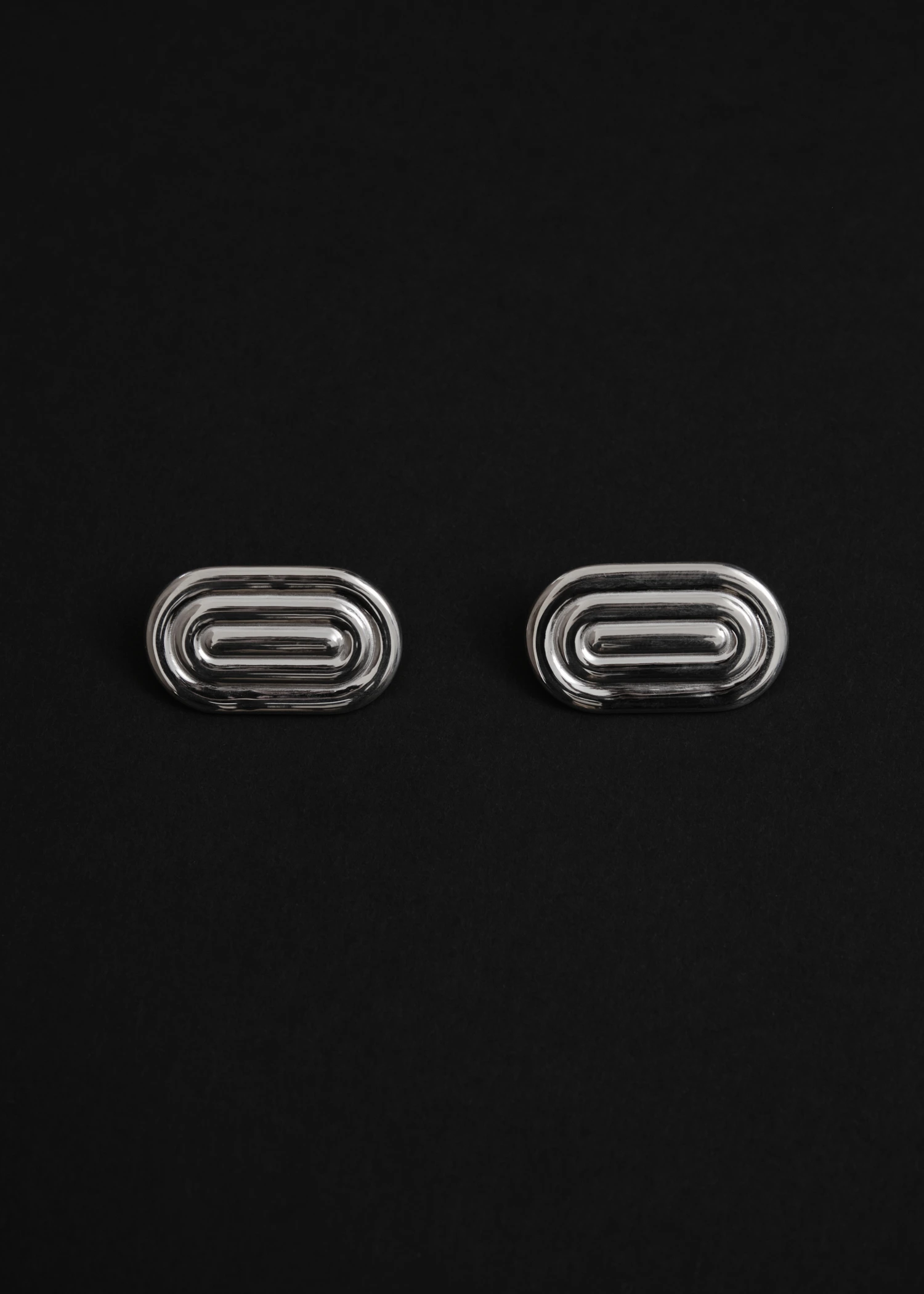 Oval Maze Earrings - Silver